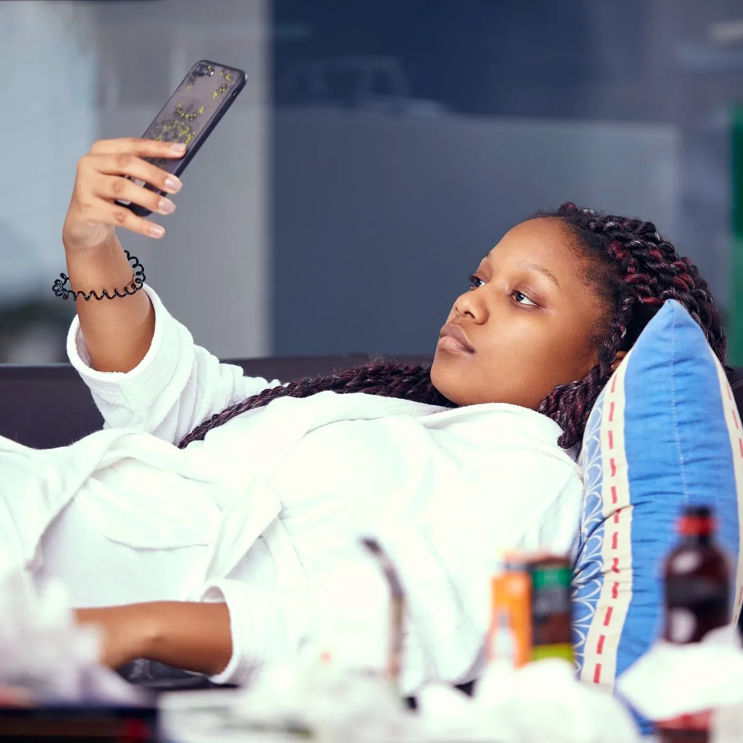 A patient consulting CarePoint from home